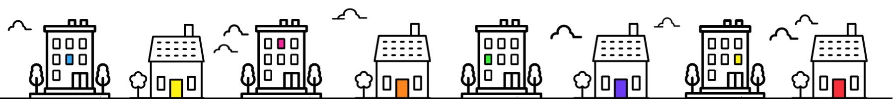 logo with house and apartment icons