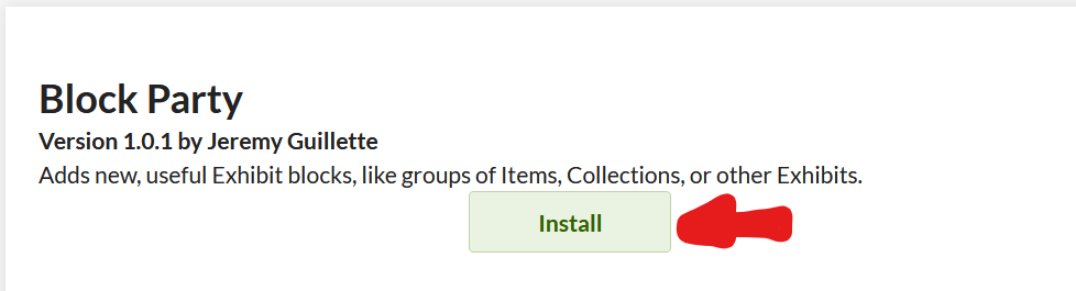 Red arrow pointing to install button