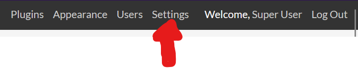 Red arrow pointing to the settings button