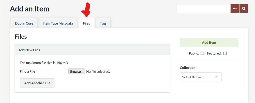 Red arrow pointing at where to find files.